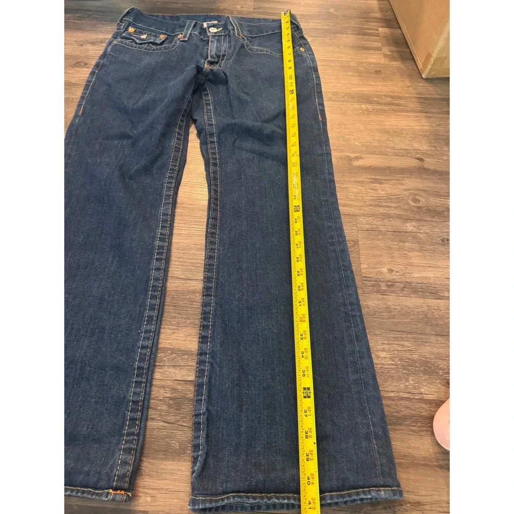 True Religion Billy Bootcut Jeans Mens 34x33 Dark Wash Blue Denim